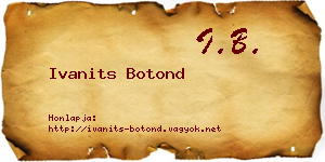 Ivanits Botond névjegykártya